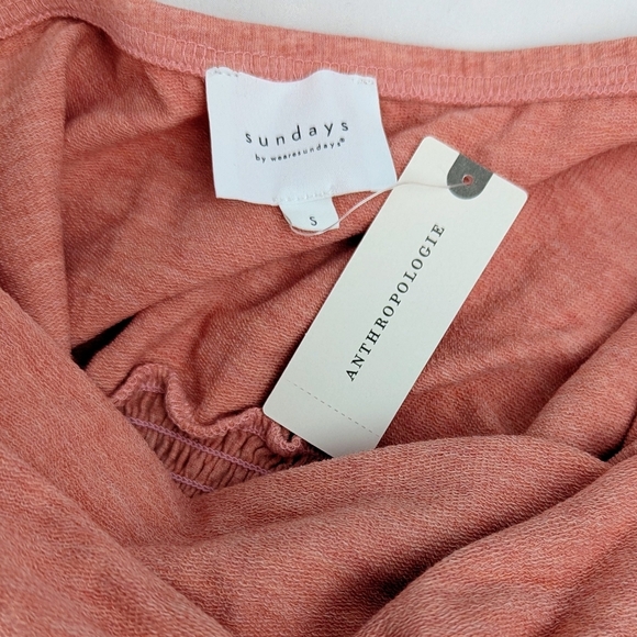 Sundays Anthropologie Ember Mini Dress Halter Neckline Smocked Waist Coral S NWT - Picture 14 of 15